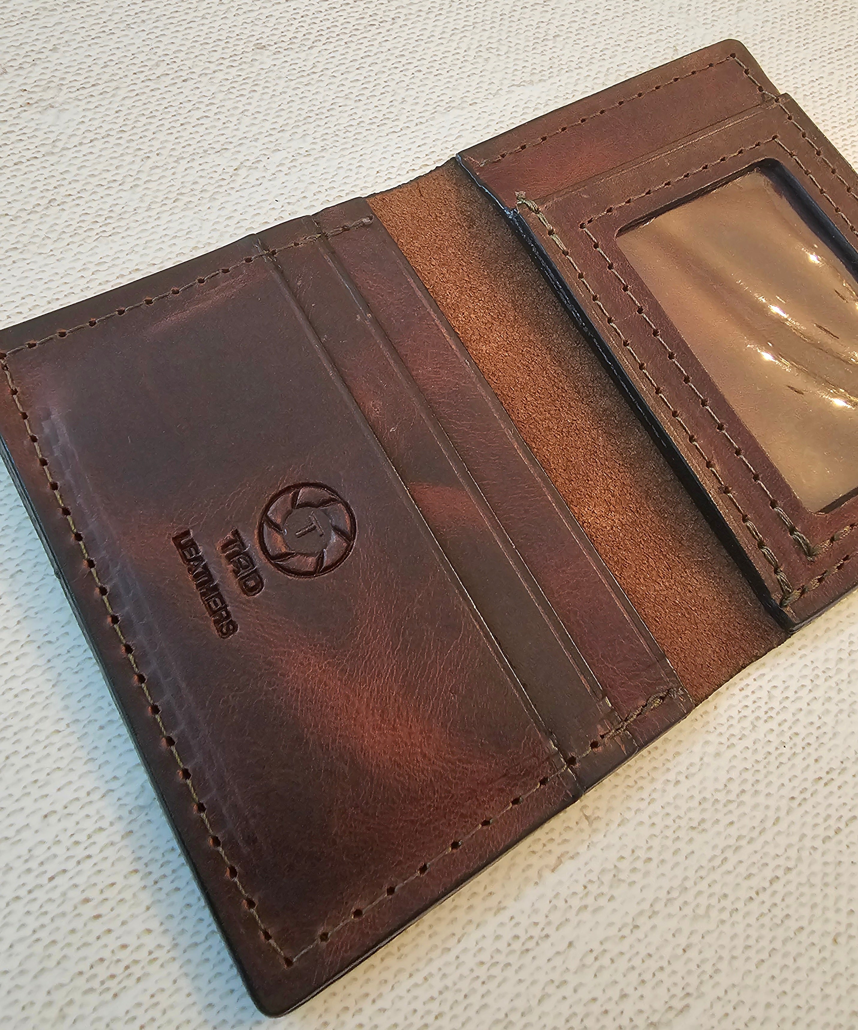 Leather ID & Card Wallet - Volcano Brown
