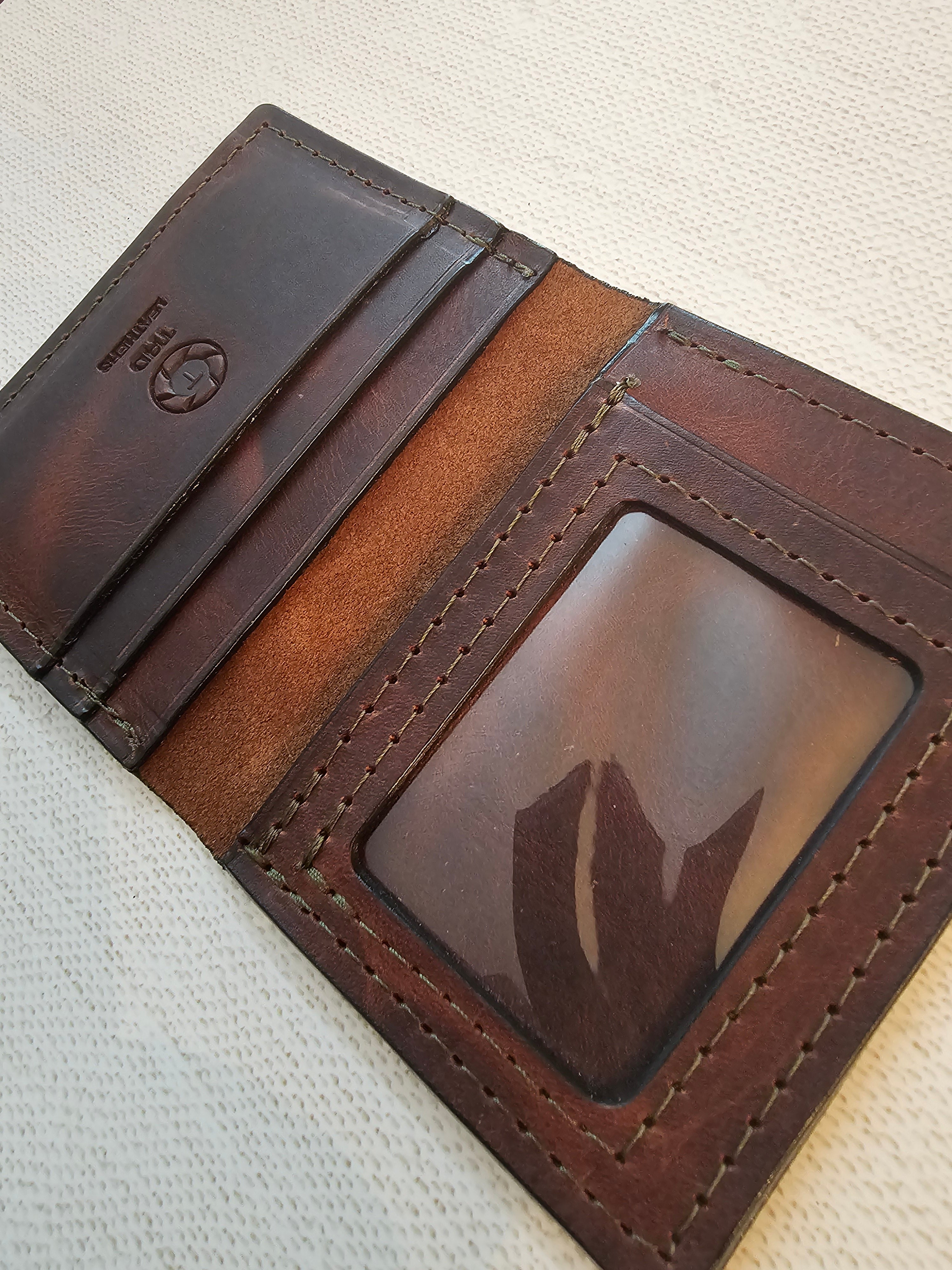 Leather ID & Card Wallet - Volcano Brown