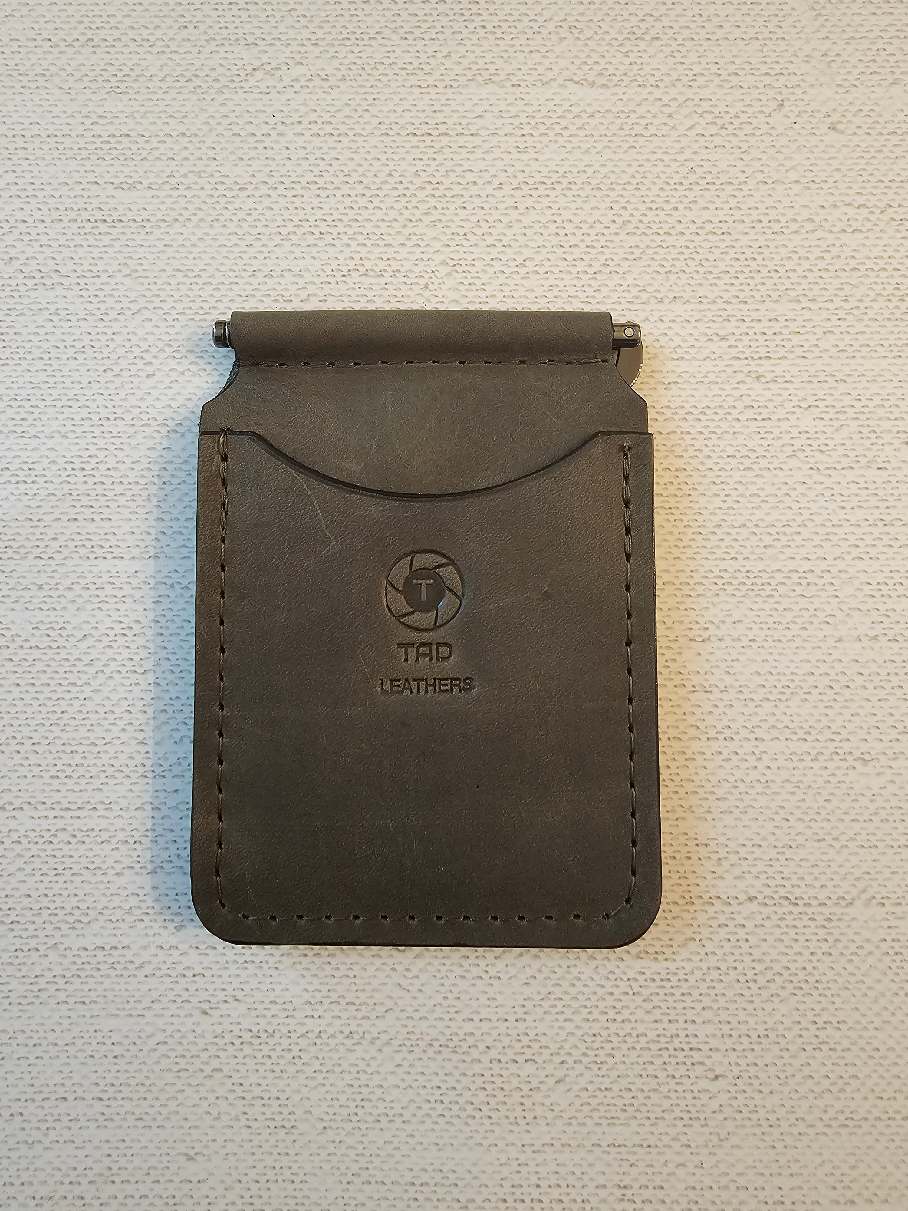 Leather Money Clip Wallet - Olive Green