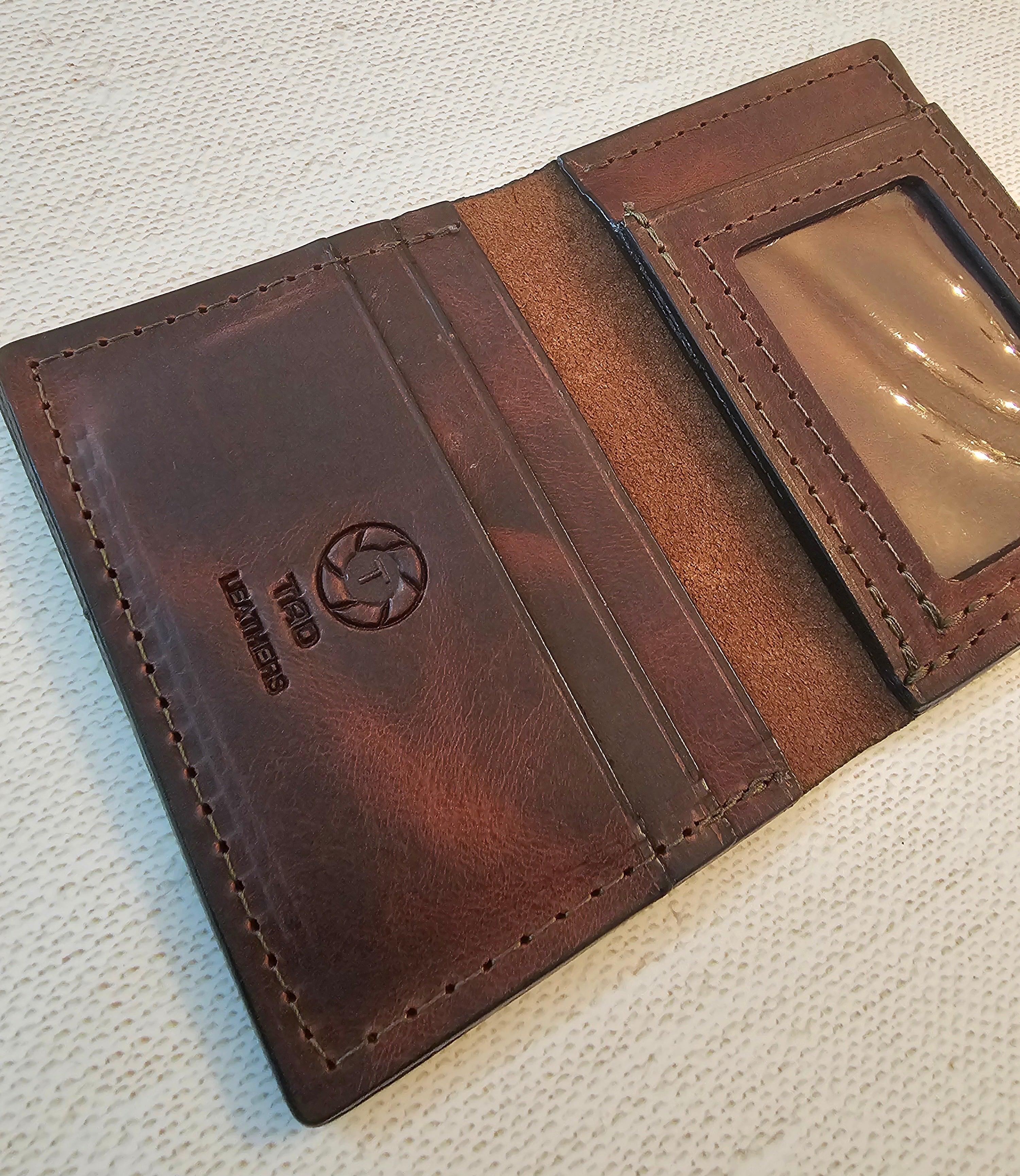 Leather ID & Card Wallet - Volcano Brown
