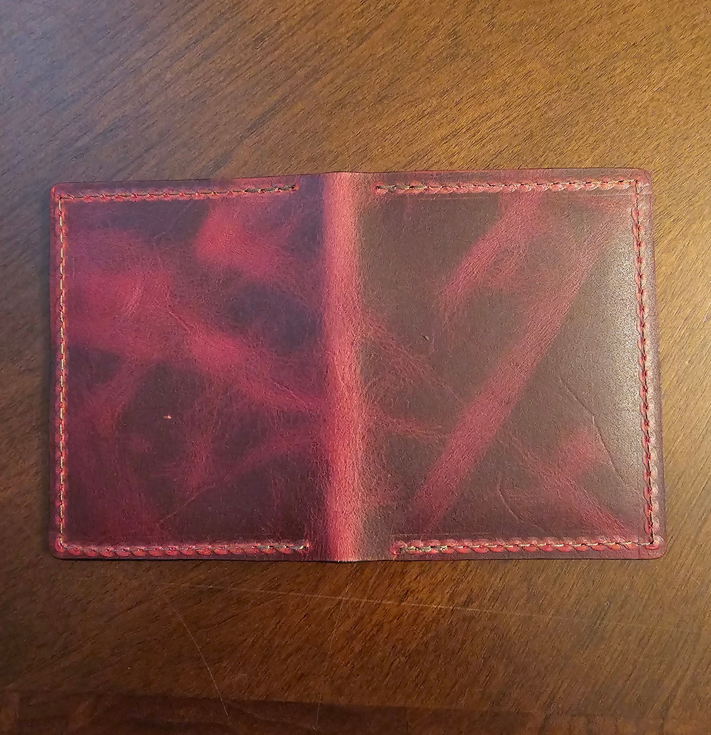 Leather ID & Card Wallet - Crimson Bourbon Reserve