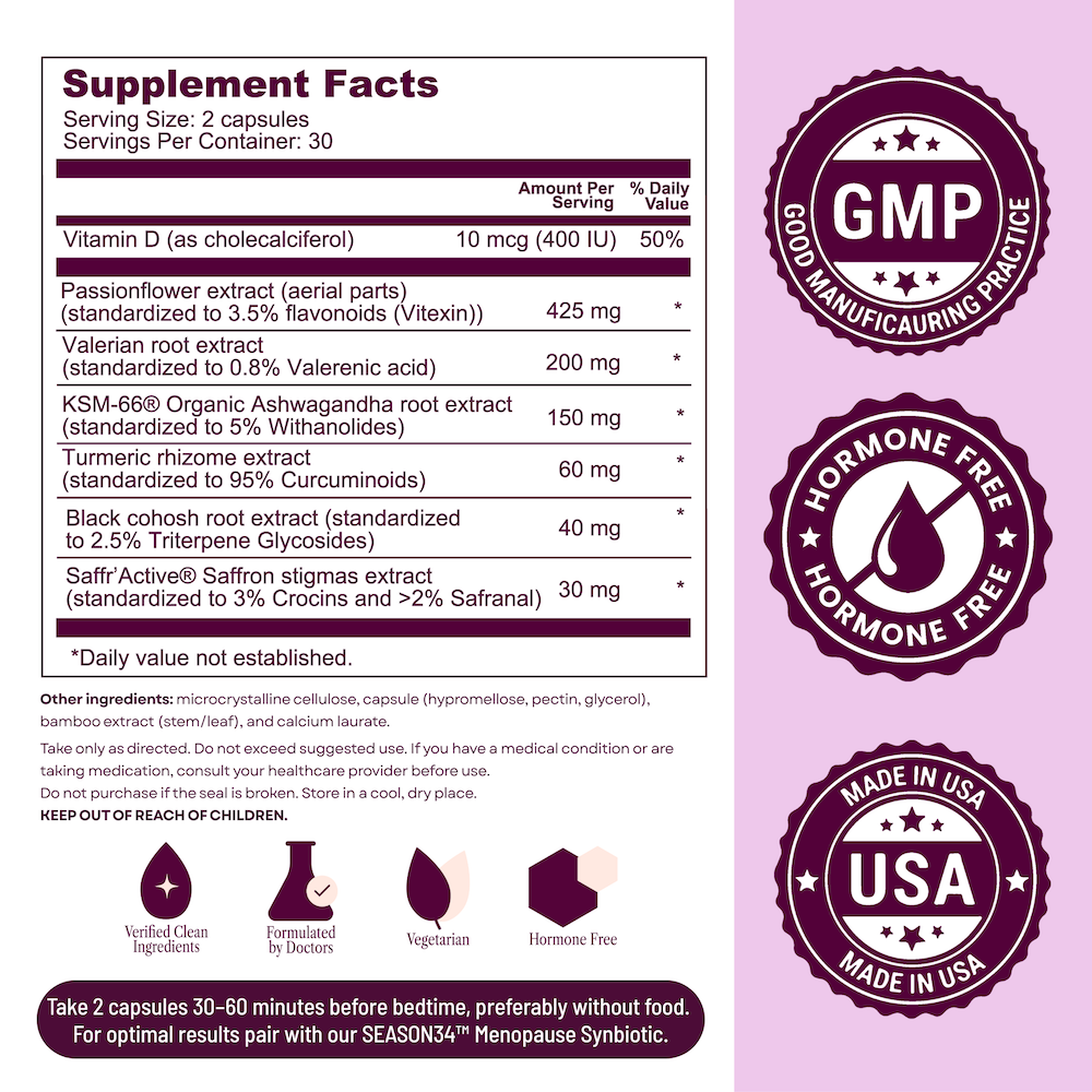 Menopause Sleep Support – Restlessness & Night-Sweat Awakenings