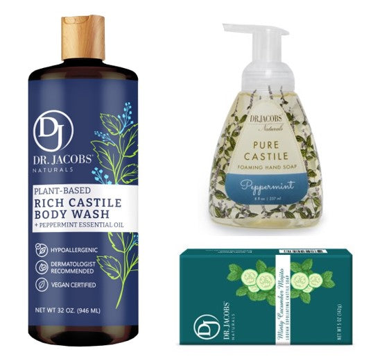 Cool Mint Castile Soap Luxury Set - 4 Pieces