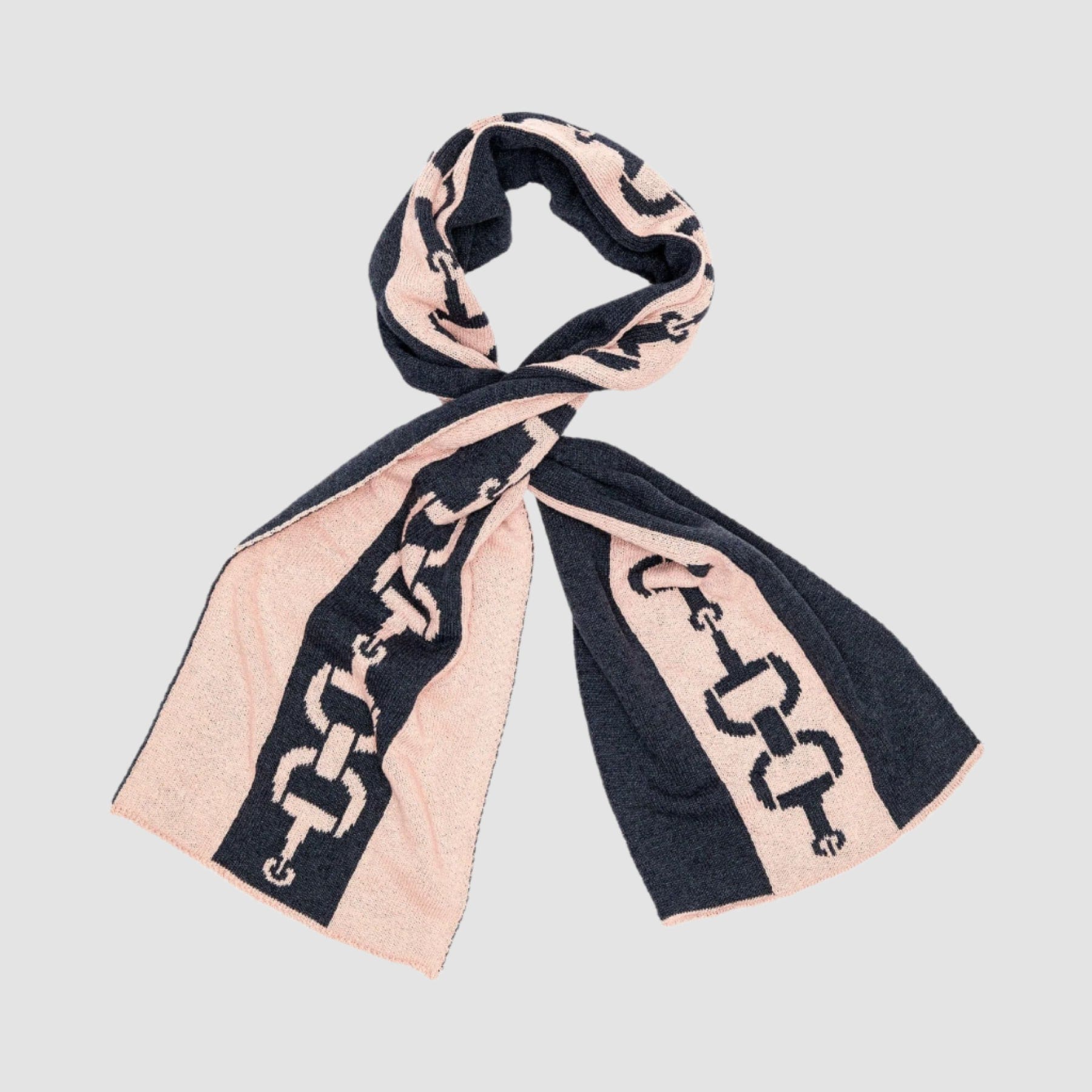 Reversible Scarf Sustainable Knit Snaffle Bit Stripe