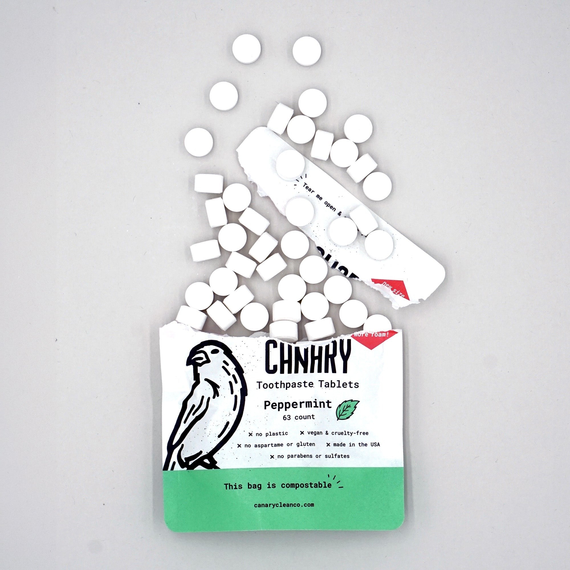 Eco-Friendly Peppermint Toothpaste Tablets - New Formula
