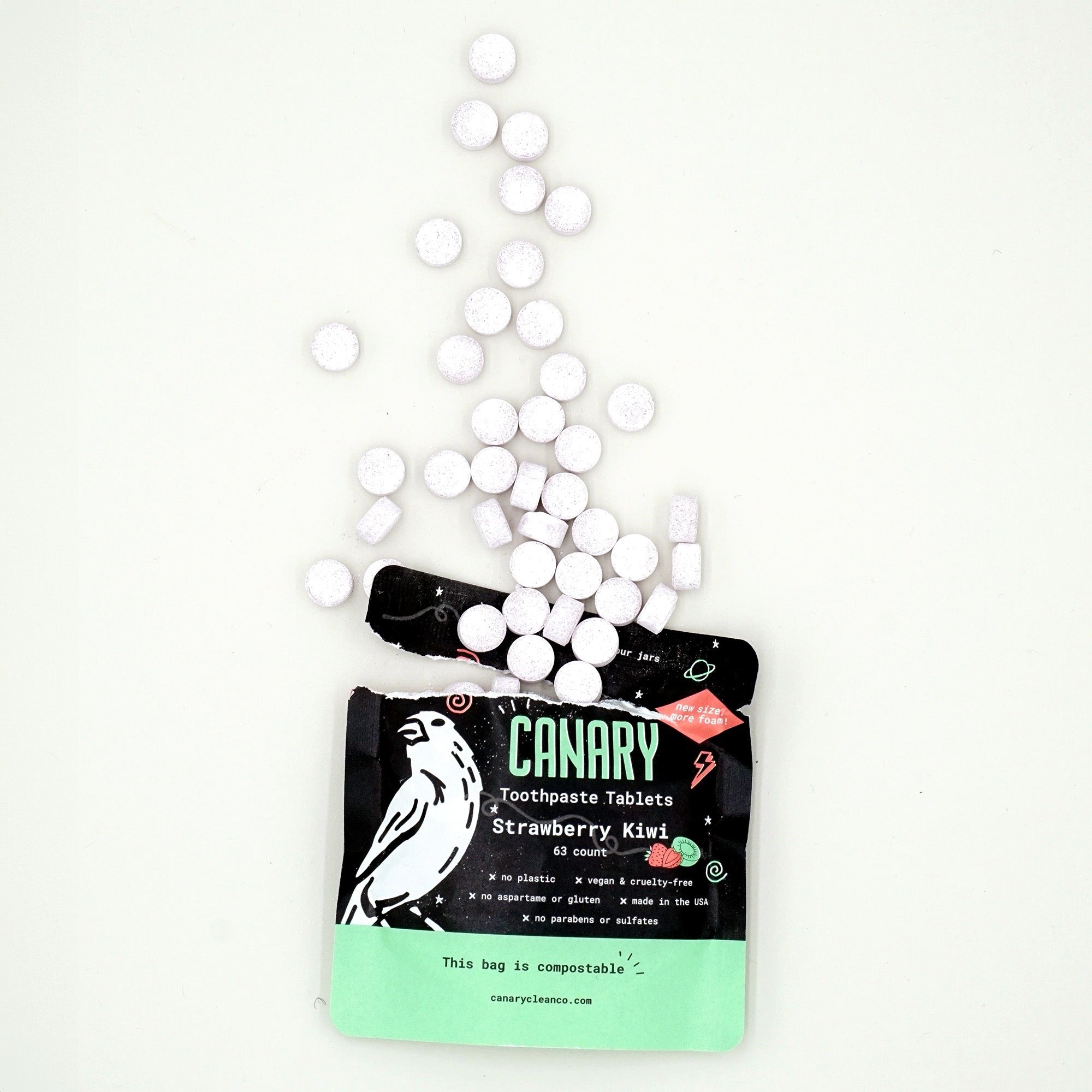 Eco-Friendly Strawberry Kiwi Toothpaste Tablets
