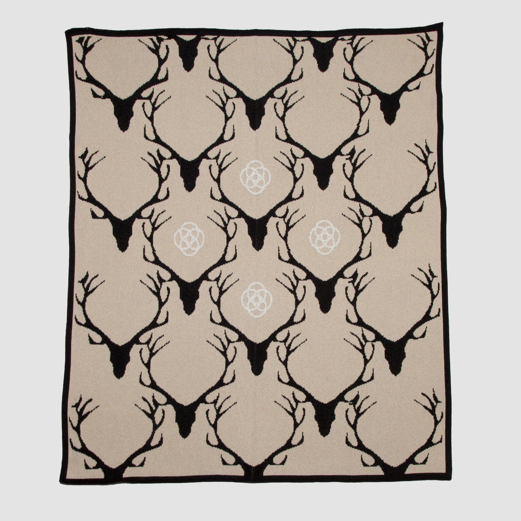 Cotton Sustainable Knit Throw Blanket - Stag Longhorn