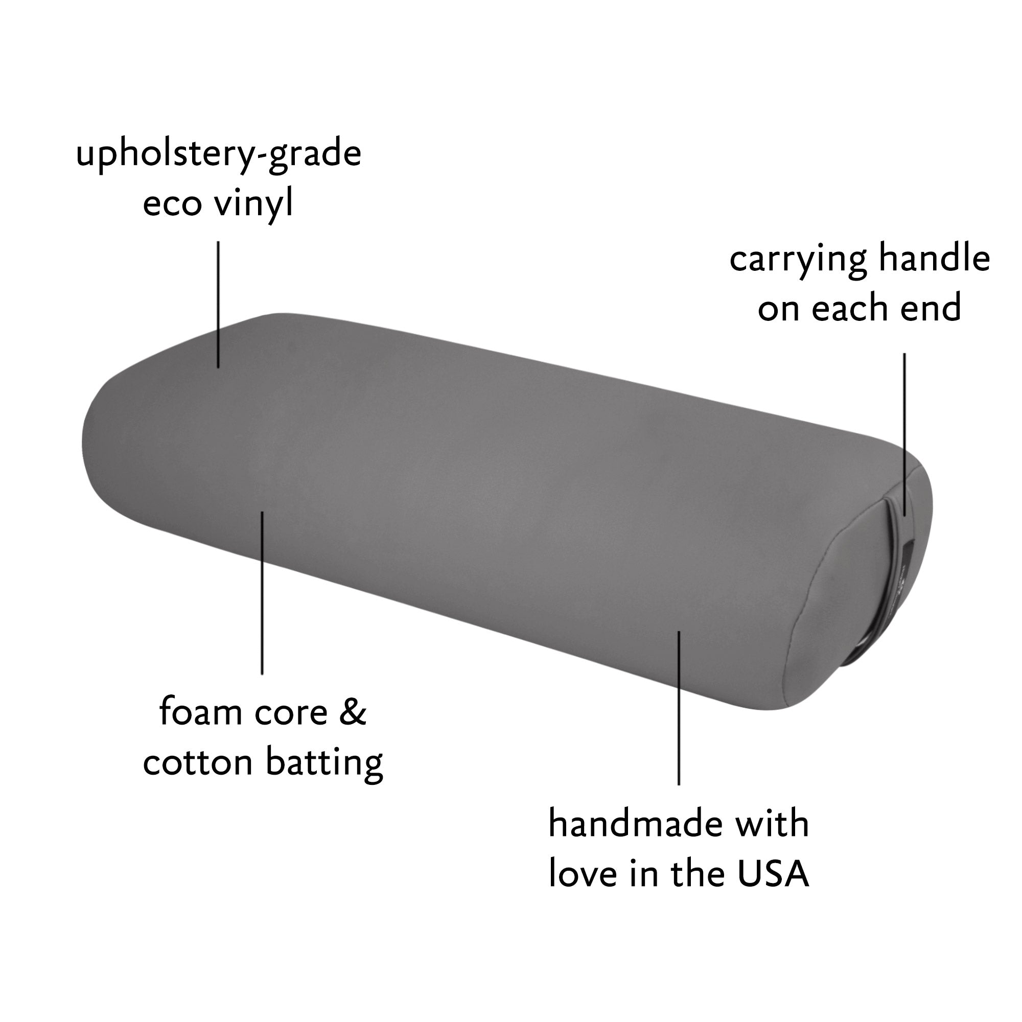 Standard Durable Yoga Bolster - EZ Clean Eco Vinyl