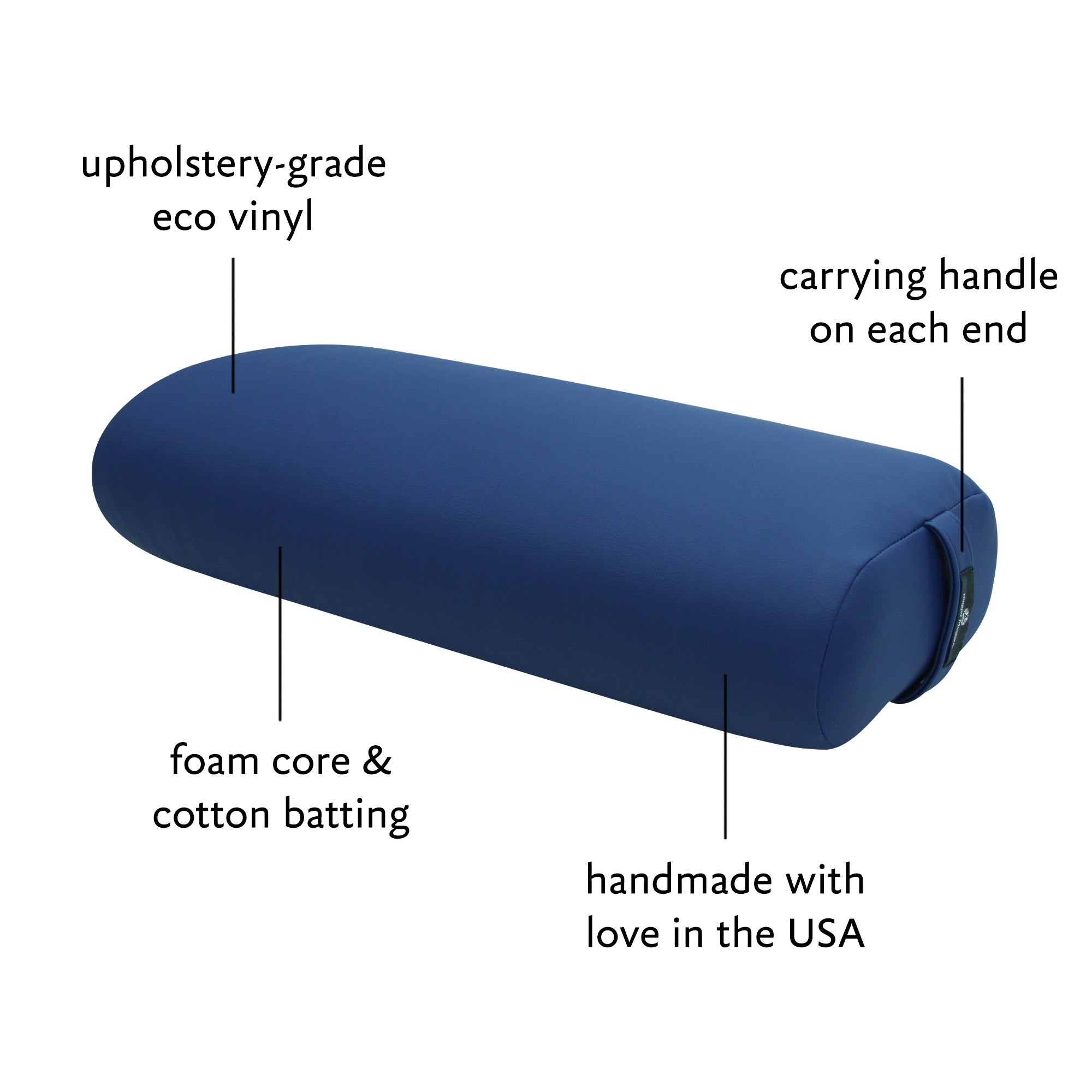 Standard Durable Yoga Bolster - EZ Clean Eco Vinyl
