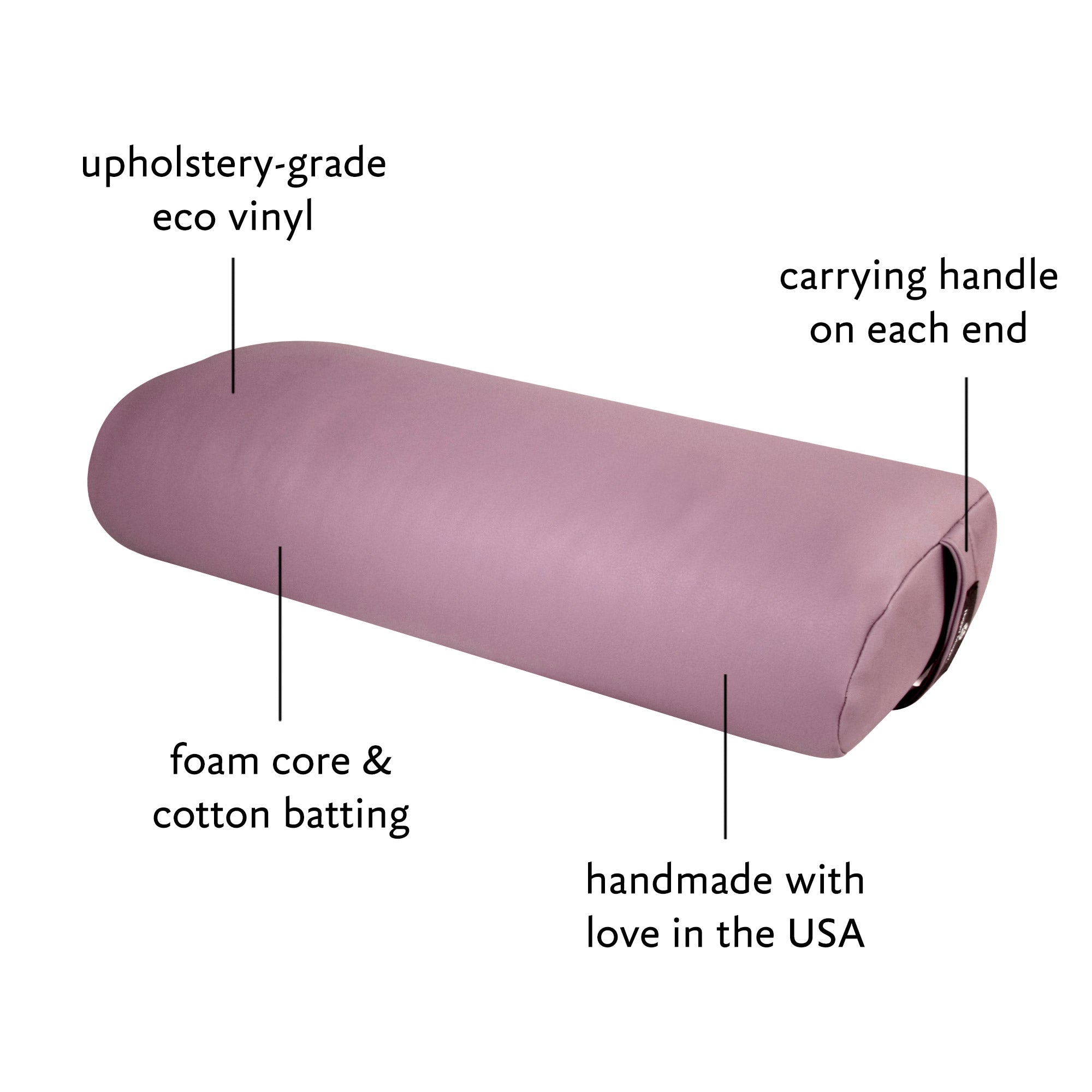 Standard Durable Yoga Bolster - EZ Clean Eco Vinyl