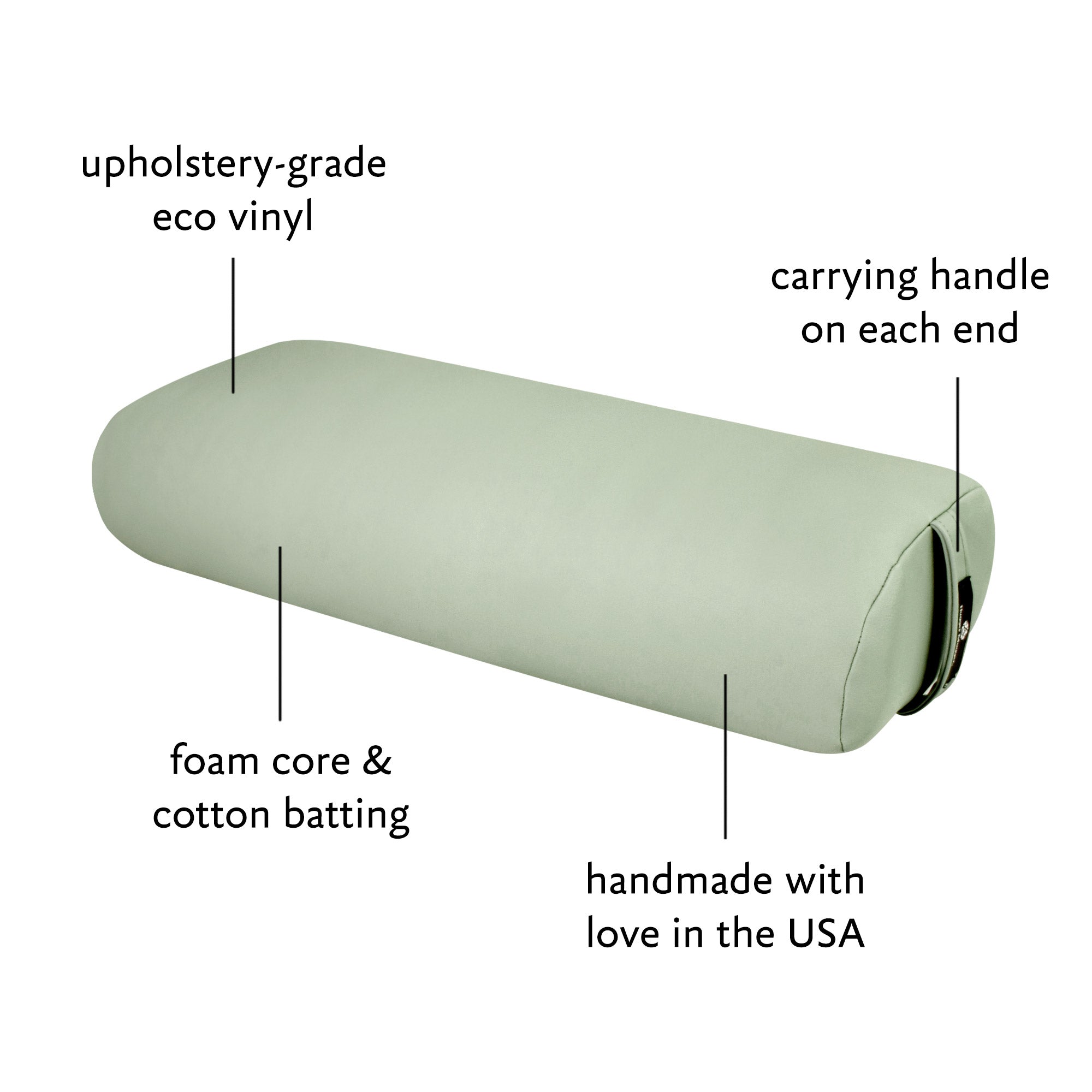 Standard Durable Yoga Bolster - EZ Clean Eco Vinyl