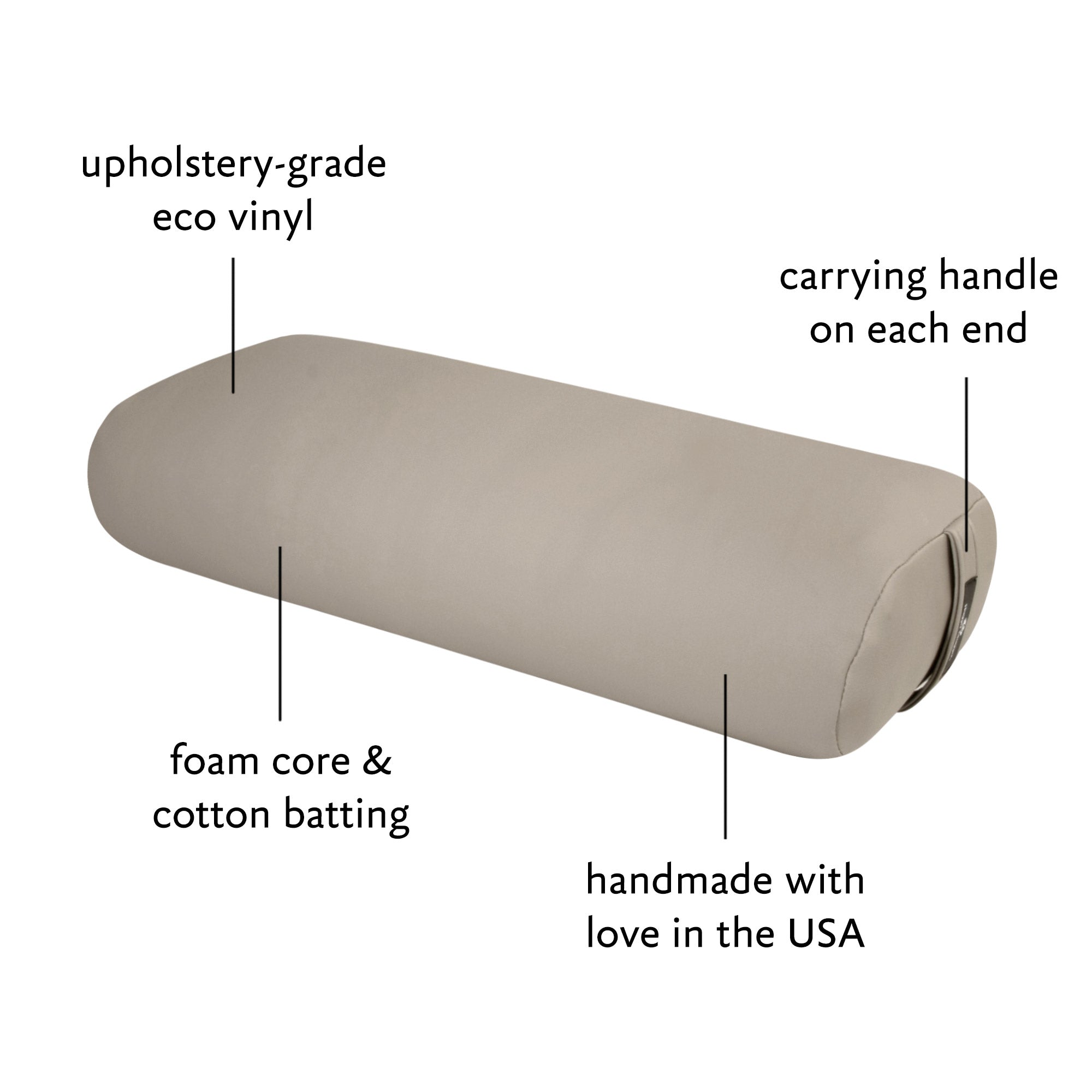 Standard Durable Yoga Bolster - EZ Clean Eco Vinyl