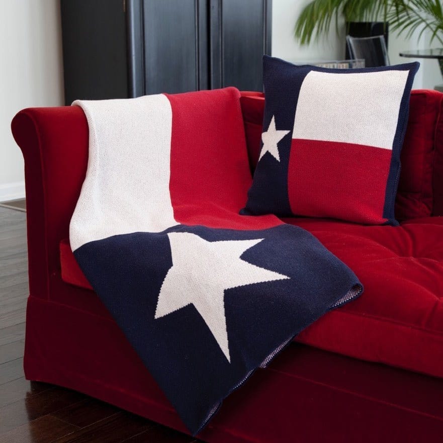 Cotton Sustainable Knit Throw Blanket - Texas Flag