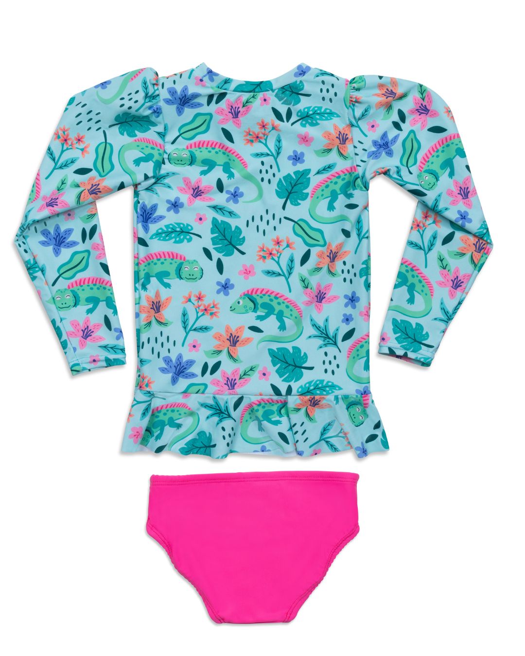 Girls Tropical Iguanas UPF Sun Shirt & Swim Bottom Set