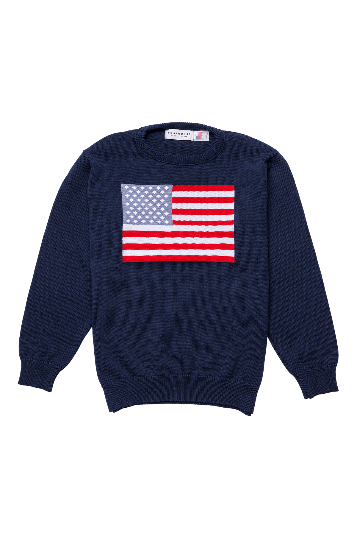 Midweight American Flag Knit Crew