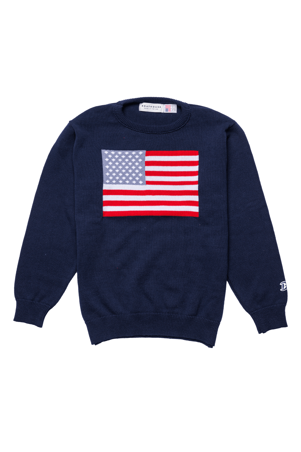 Midweight American Flag Knit Crew