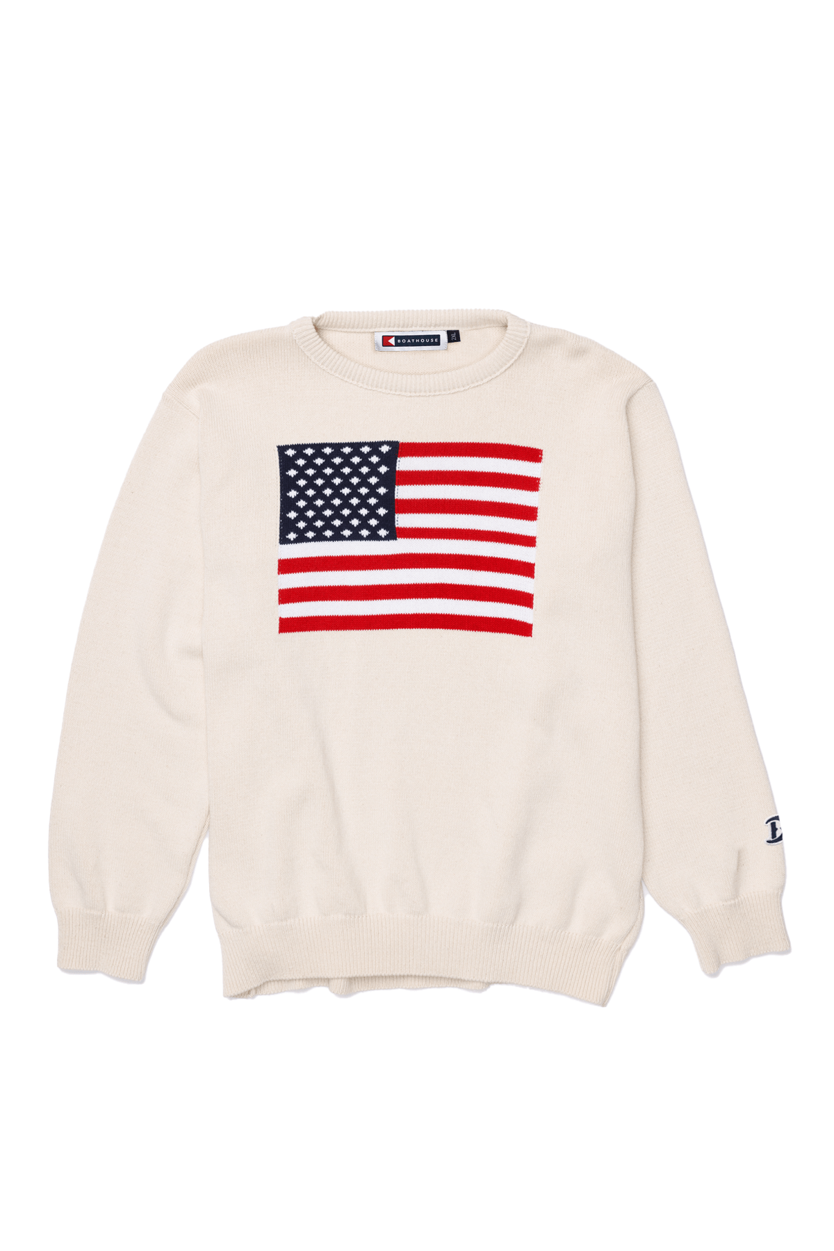 Midweight American Flag Knit Crew