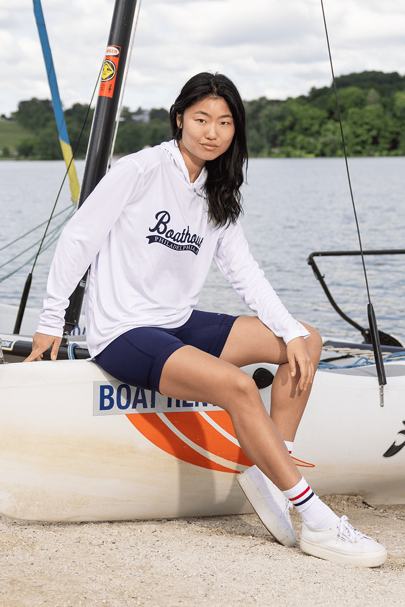 Lightweight UV Protection Long Sleeve Hoodie - Logo