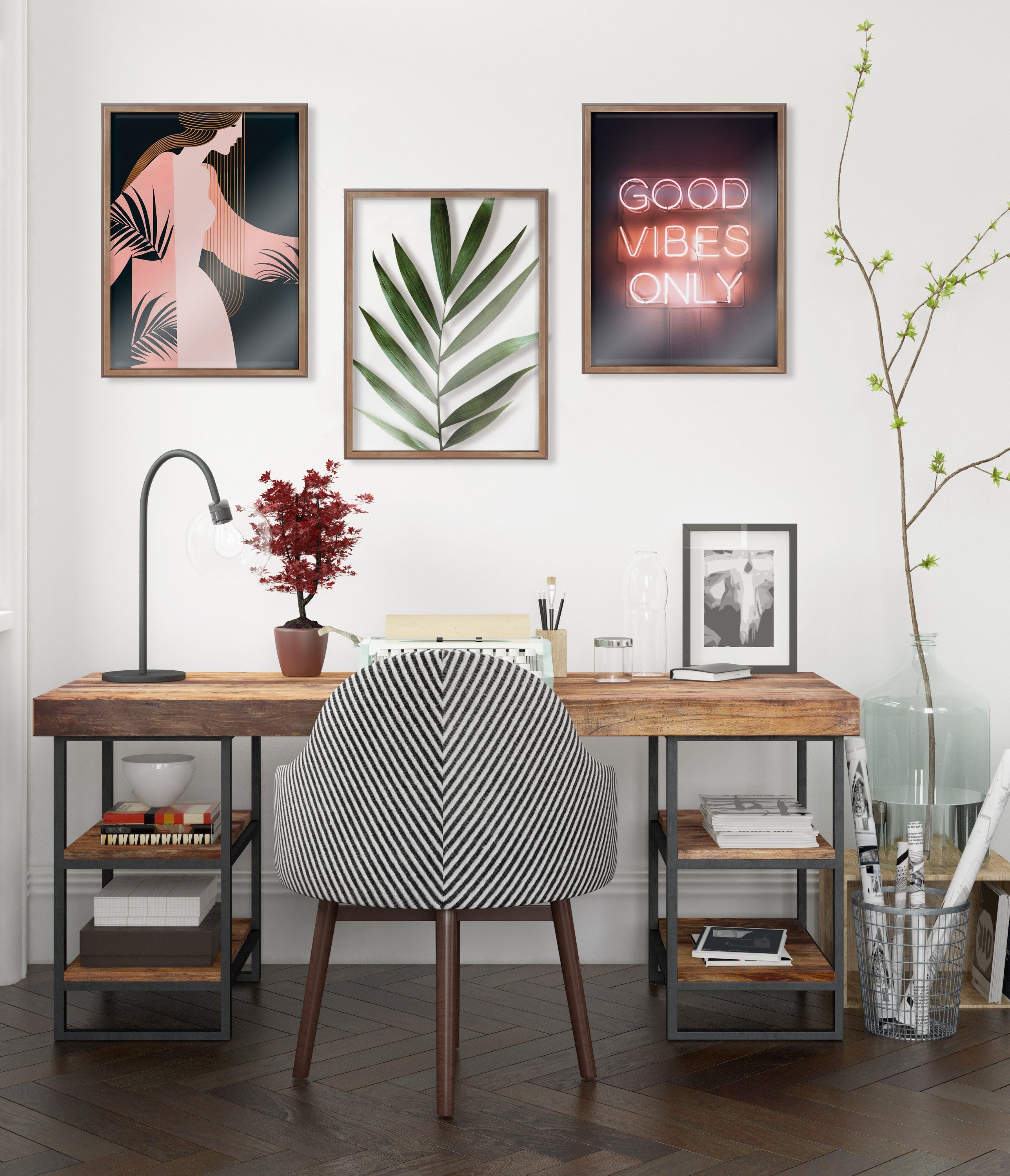 Blake Botanical 5F Framed Printed Glass by Amy Peterson