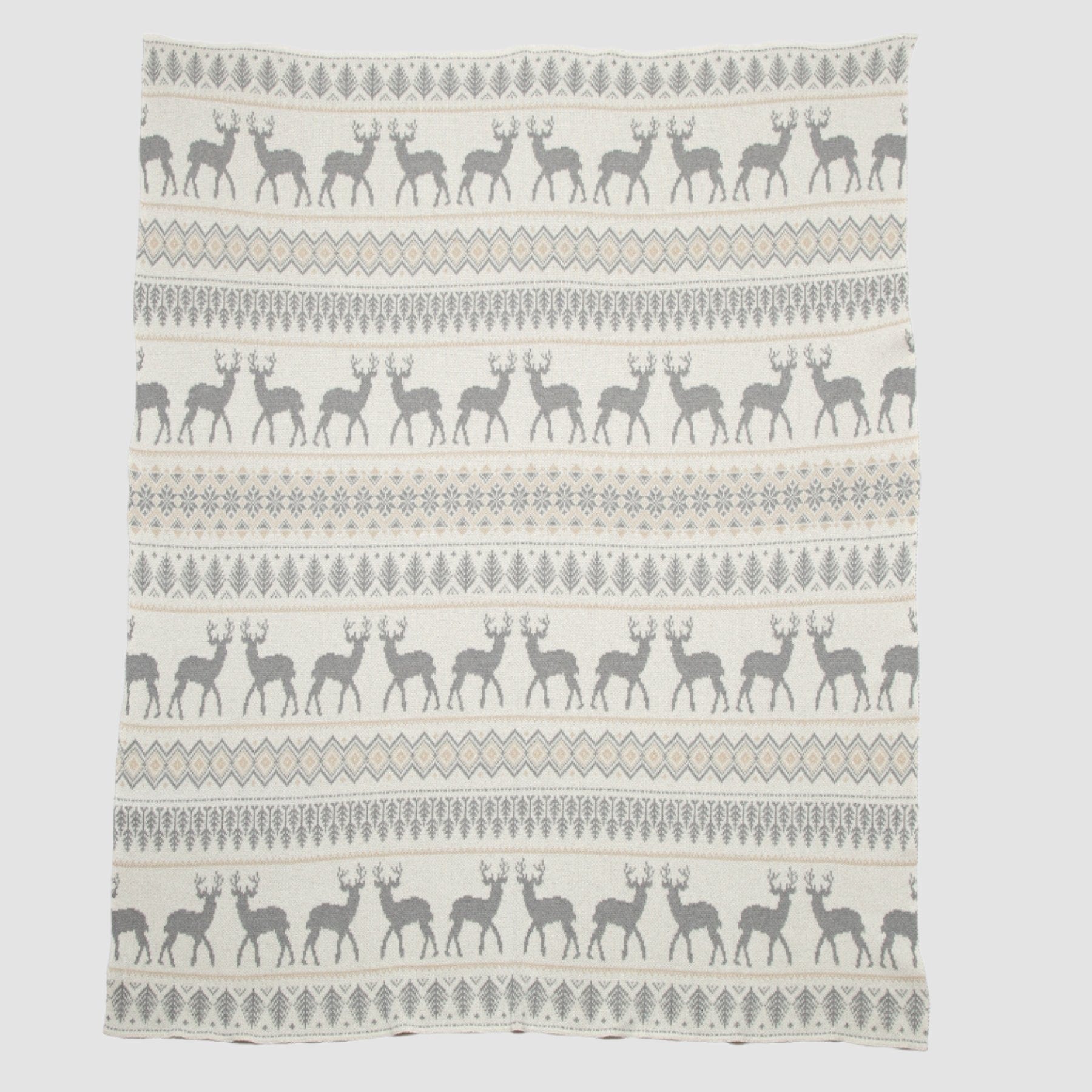 Cotton Sustainable Knit Throw Blanket | Winter Holiday Gift - Vintage Fair Isle