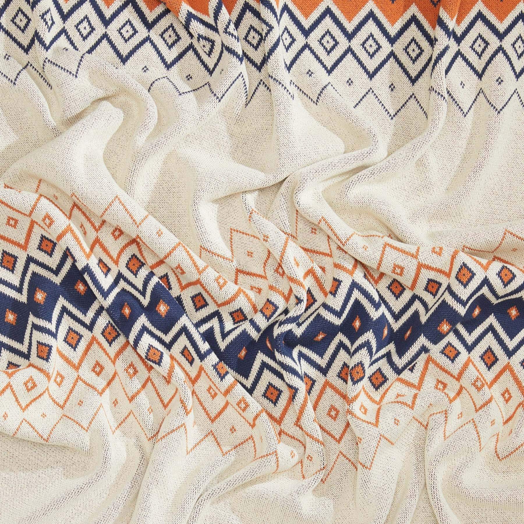 Cotton Sustainable Knit Throw Blanket | Fall Holiday Gift - Vintage Icelandic