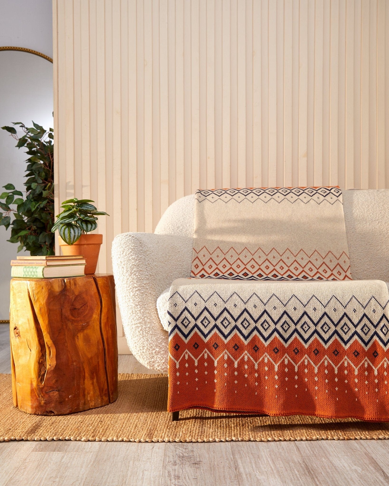 Cotton Sustainable Knit Throw Blanket | Fall Holiday Gift - Vintage Icelandic