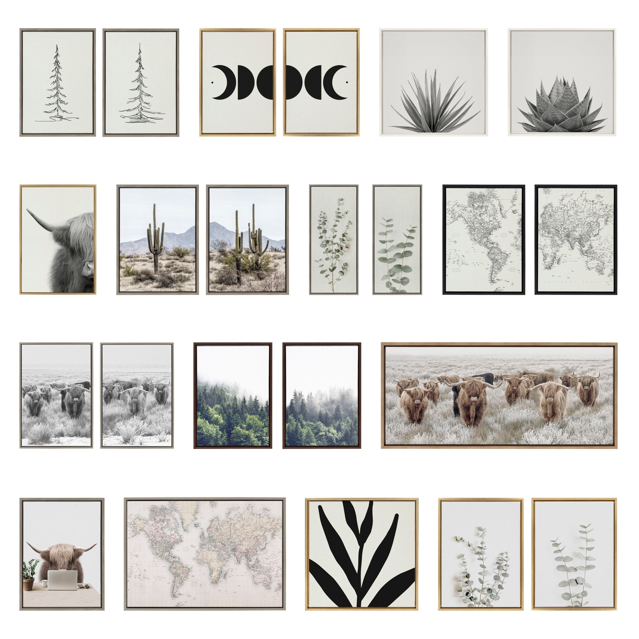 Sylvie Tonal Abstract White Beige Framed Canvas by The Creative Bunch Studio
