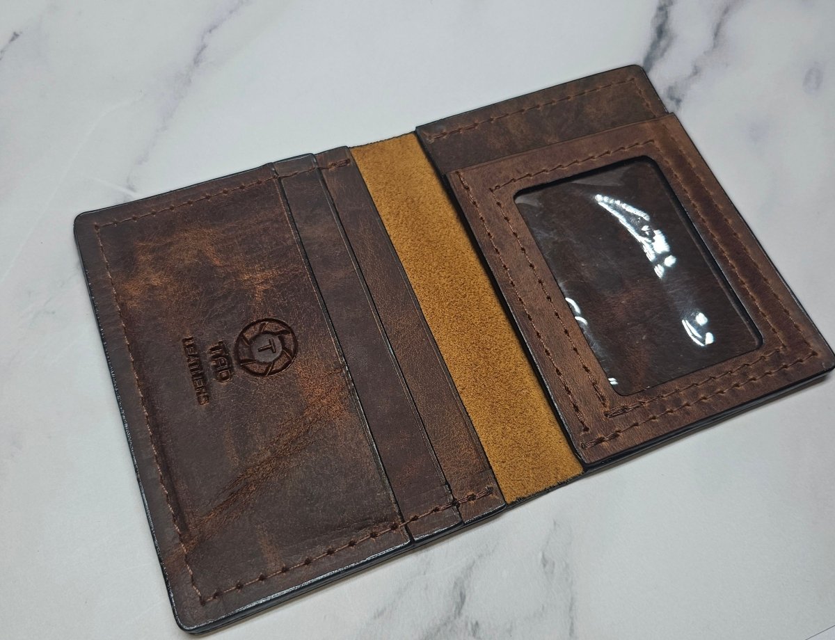 Leather ID & Card Wallet - Volcano Brown