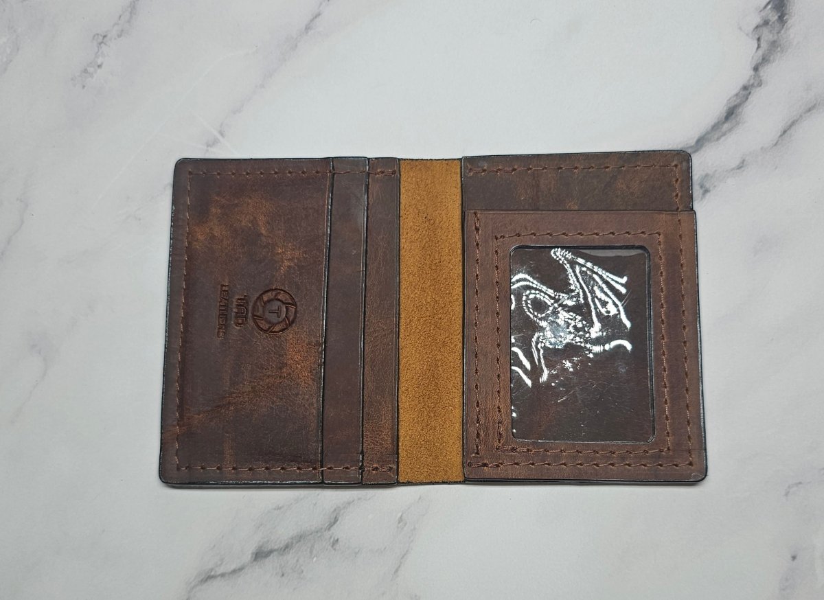 Leather ID & Card Wallet - Volcano Brown