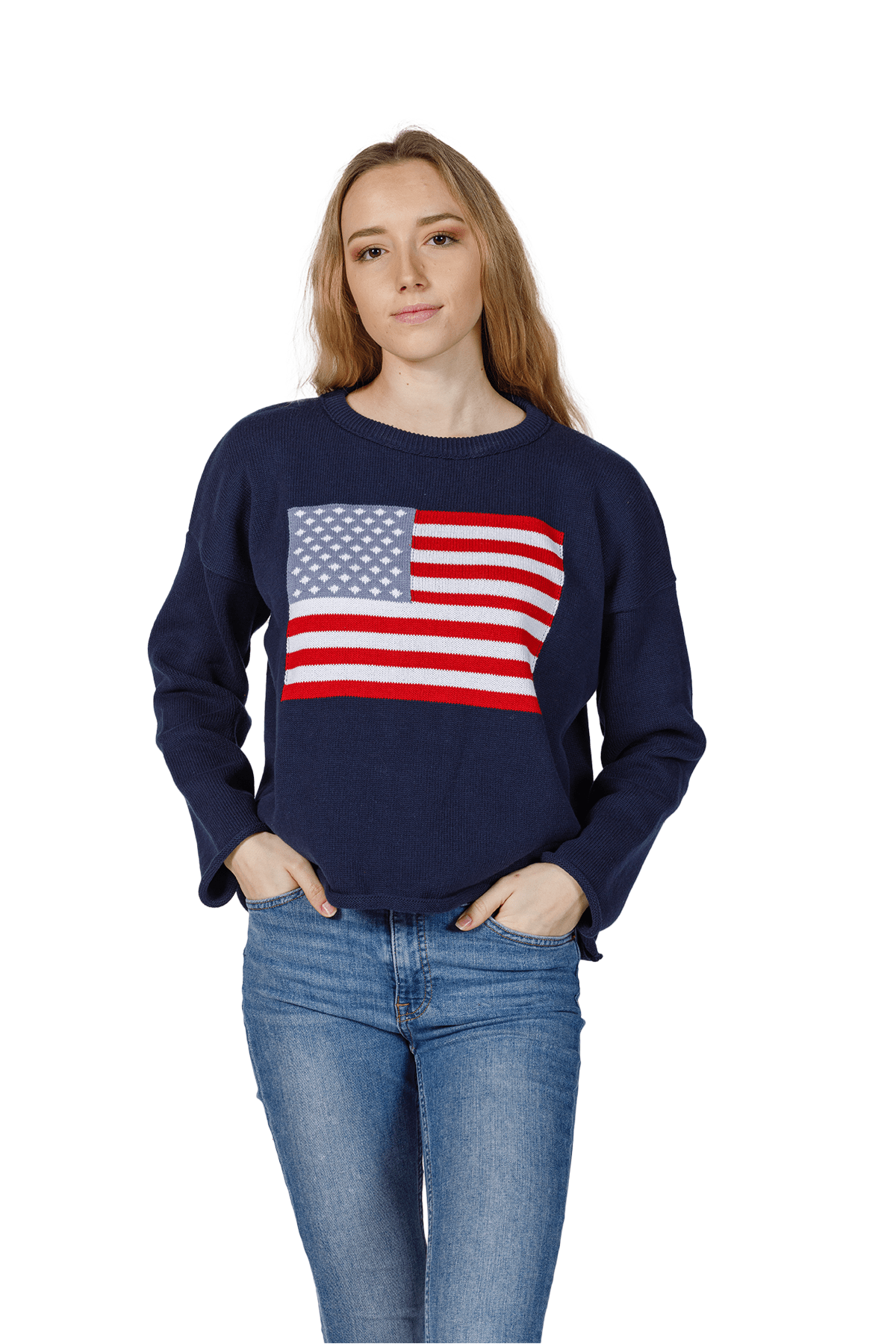 Cropped Midweight Sweatshirt - American Flag